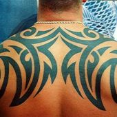 men tattoo back tribal