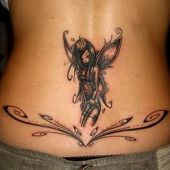 lower back tattoos fairy