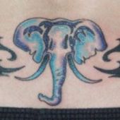 lower back tattoo elephant