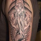 shoulder angel tattoo design
