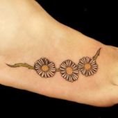 sexy foot flower tattoo design