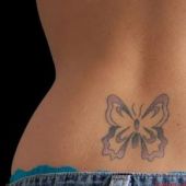 sexy lower back butterfly tattoo design