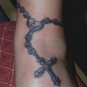rosary ankle tattoo design