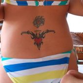 lower back tattoo tribal Red Heart