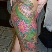 sexy dragon  tattoo thigh