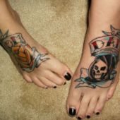 skull tattoo on ankle