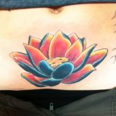 Lotus Tattoo Stomach