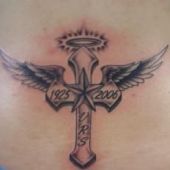 lower back tattoo gothic cross