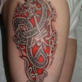 celtic  thigh tattoo