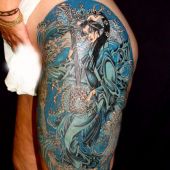 geisha thigh tattoos