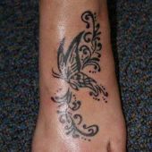 foot tattoo butterfly