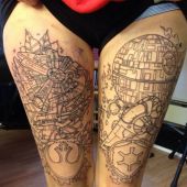 star wars thigh tattoo