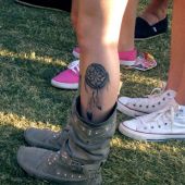 Dreamcatcher tattoo on leg