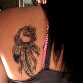 Dreamcatcher tattoo back woman