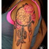 Dreamcatcher rose tattoo