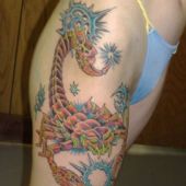 thigh tattoo scorpion