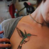 hummingbird chest tattoo