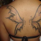 butterflt wings back tattoo