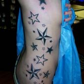 side tattoo stars
