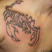 scorpion chest tattoo