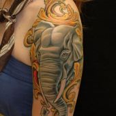 elephant shoulder tattoo