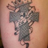 celtic cross tattoo with crown