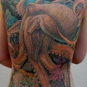 octopus tattoo full back