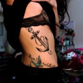 anchor side tattoo