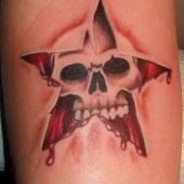 skull tattoo in star