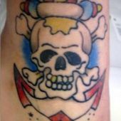 tatuaż kotwica i czaszka