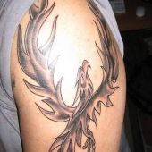 phoenix na ramieniu tatuaż