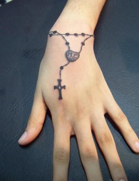 rosary hand tattoo