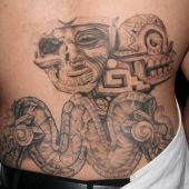 lower back tattoo aztec