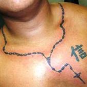 rosary neck tattoo