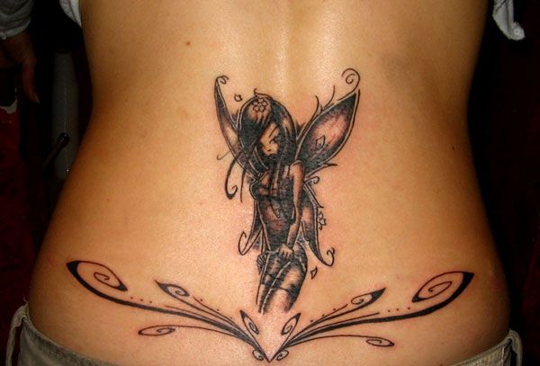 lower back tattoos fairy