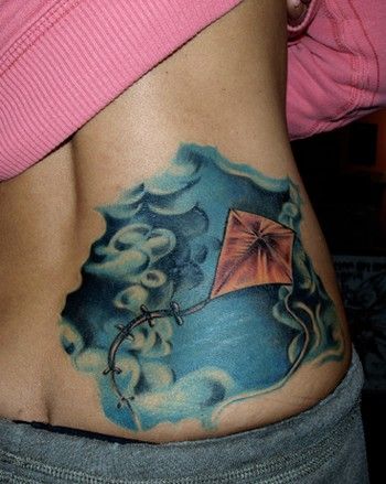 lower back tattoo kite