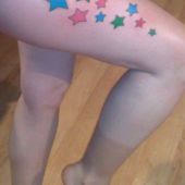 stars thigh tattoo