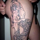 geisha thigh tattoo