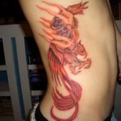 side tattoo phoenix