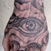 hand tattoo eye